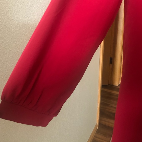 Tobi Red Shift Dress w Puff Sleeves (S) - NWOT - Picture 3 of 7